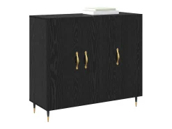 Aparador negro 90 x 34 x 80 cm Madera de ingeniería
