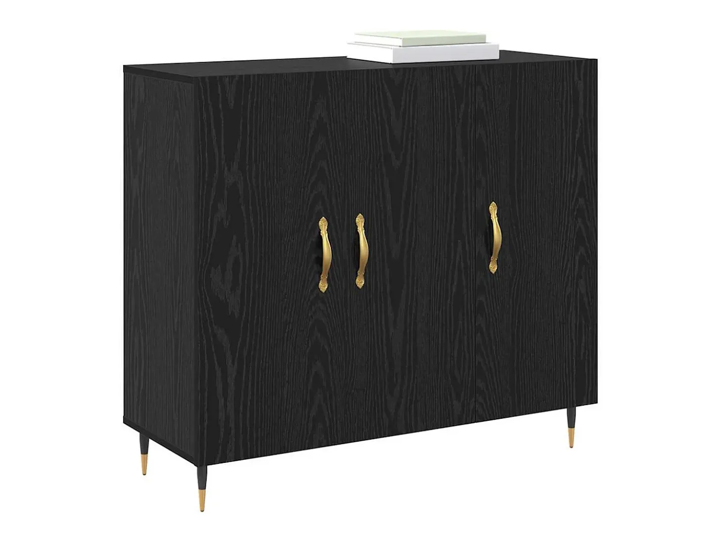 Aparador negro 90 x 34 x 80 cm Madera de ingeniería