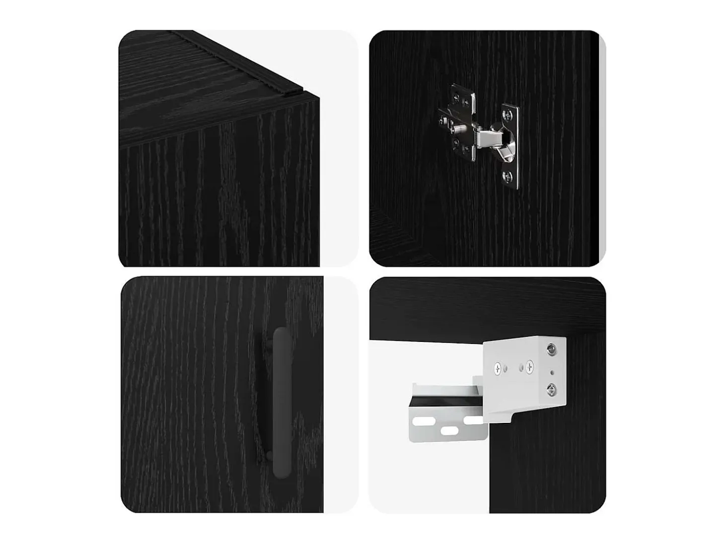 Aparador negro 69,5 x 34 x 90 cm Madera de ingeniería