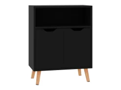 Aparador negro brillante 60x30x72 cm madera de ingeniería
