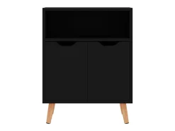 Aparador negro brillante 60x30x72 cm madera de ingeniería