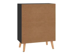 Aparador negro brillante 60x30x72 cm madera de ingeniería
