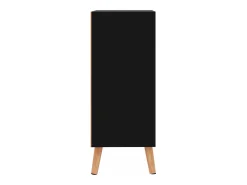 Aparador negro brillante 60x30x72 cm madera de ingeniería