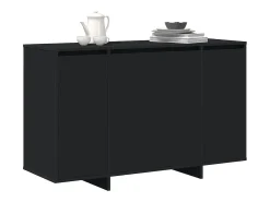 Aparador Negro Madera de Ingeniería Negra 120 x 41 x 75 cm Aparador Negro