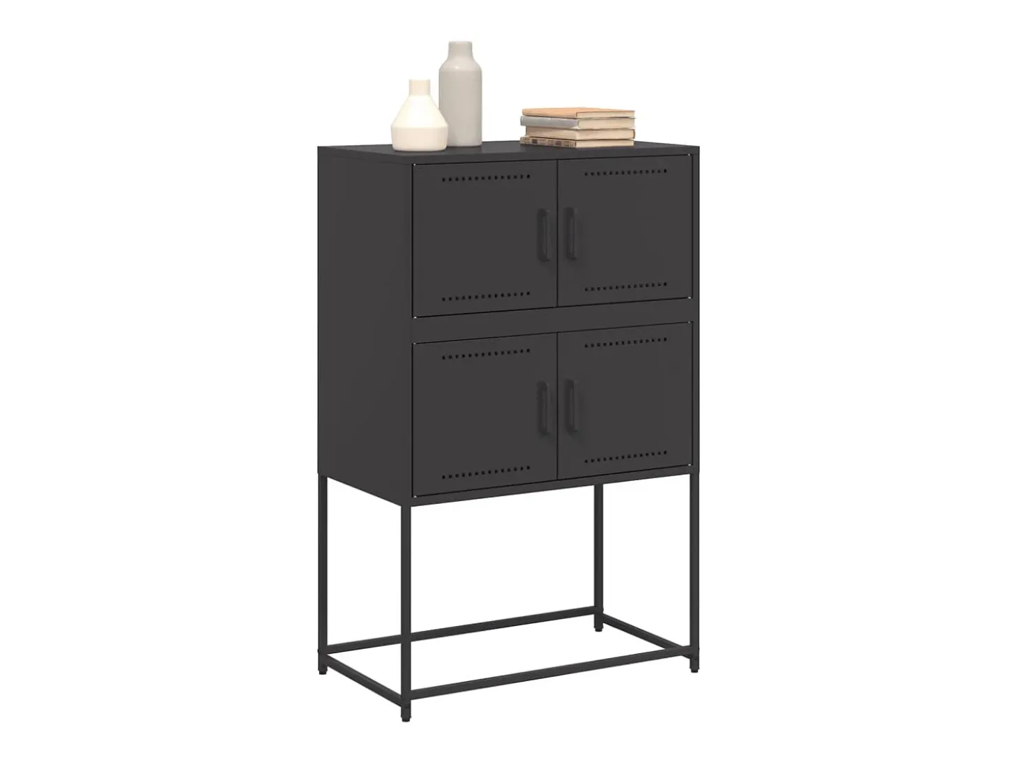 Aparador negro 68,5x38,5x107 cm acero