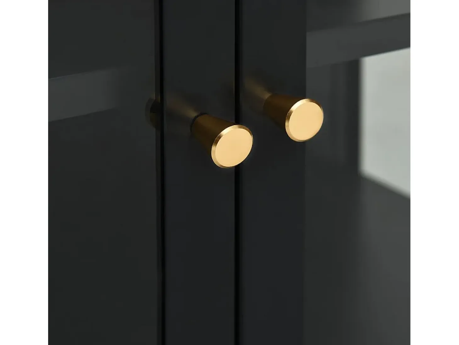 Aparador Negro 105x35x70 cm Acero y cristal