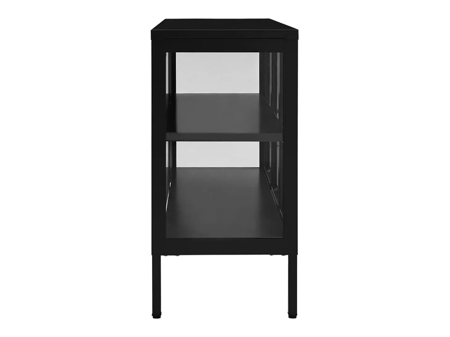 Aparador Negro 105x35x70 cm Acero y cristal