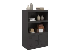 Aparador negro 67x39x107 cm acero