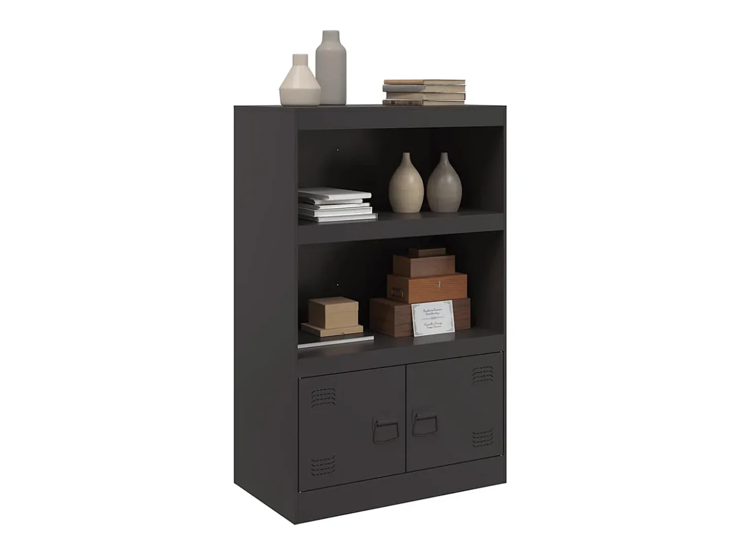 Aparador negro 67x39x107 cm acero