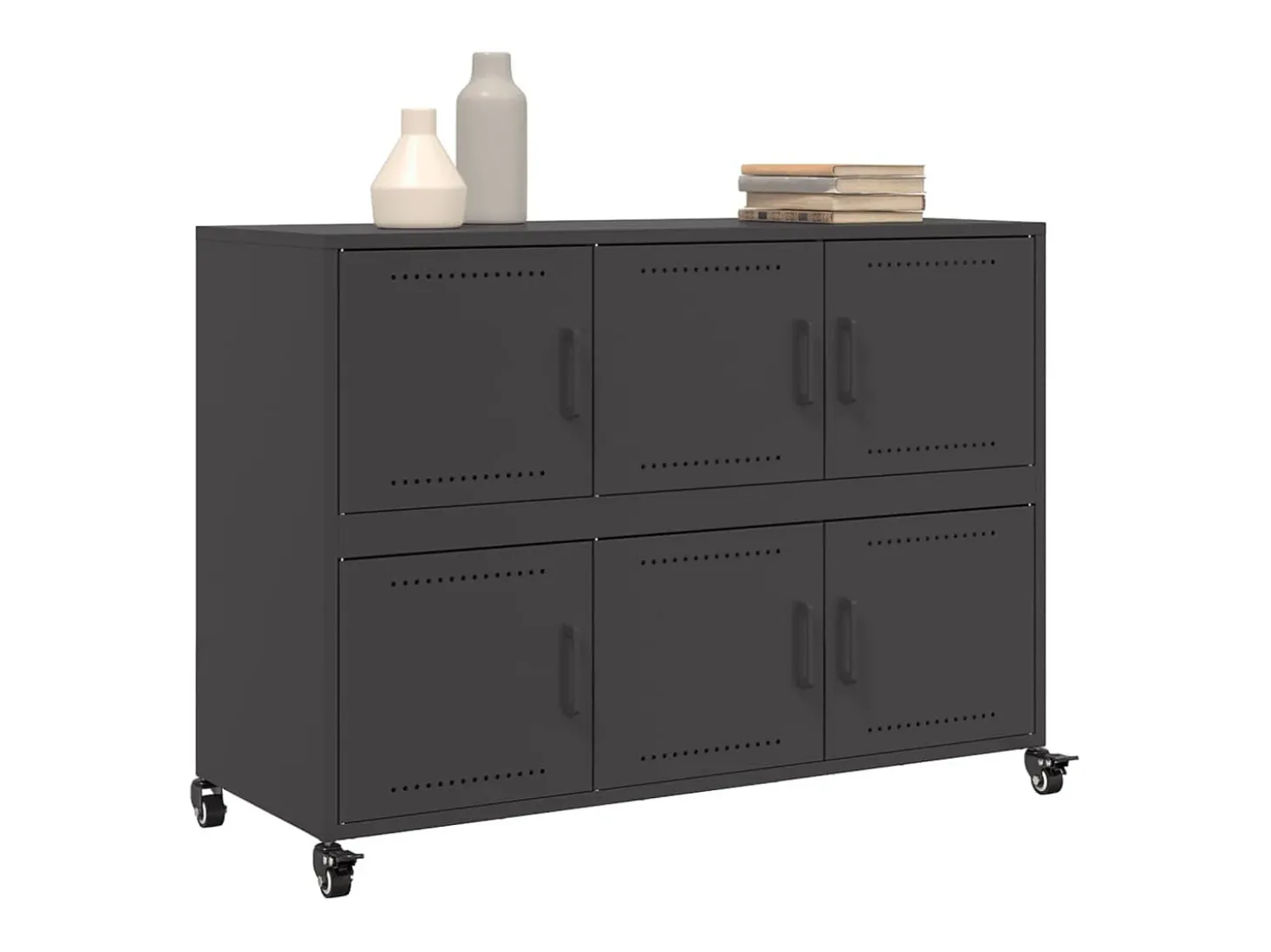 Aparador negro 100,5x39x72 cm acero