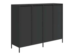 Aparador negro 135x39x103,5 cm acero laminado en frío