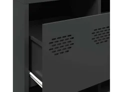 Aparador negro 135x39x103,5 cm acero laminado en frío