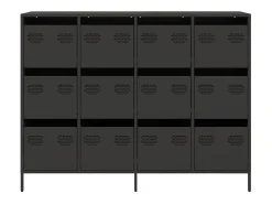 Aparador negro 135x39x103,5 cm acero laminado en frío