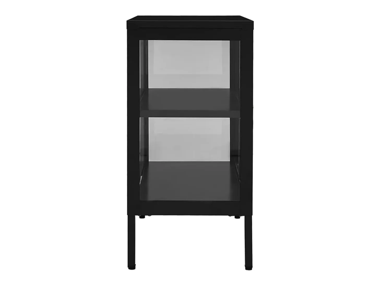 Aparador Negro 70x35x70 cm Acero y cristal