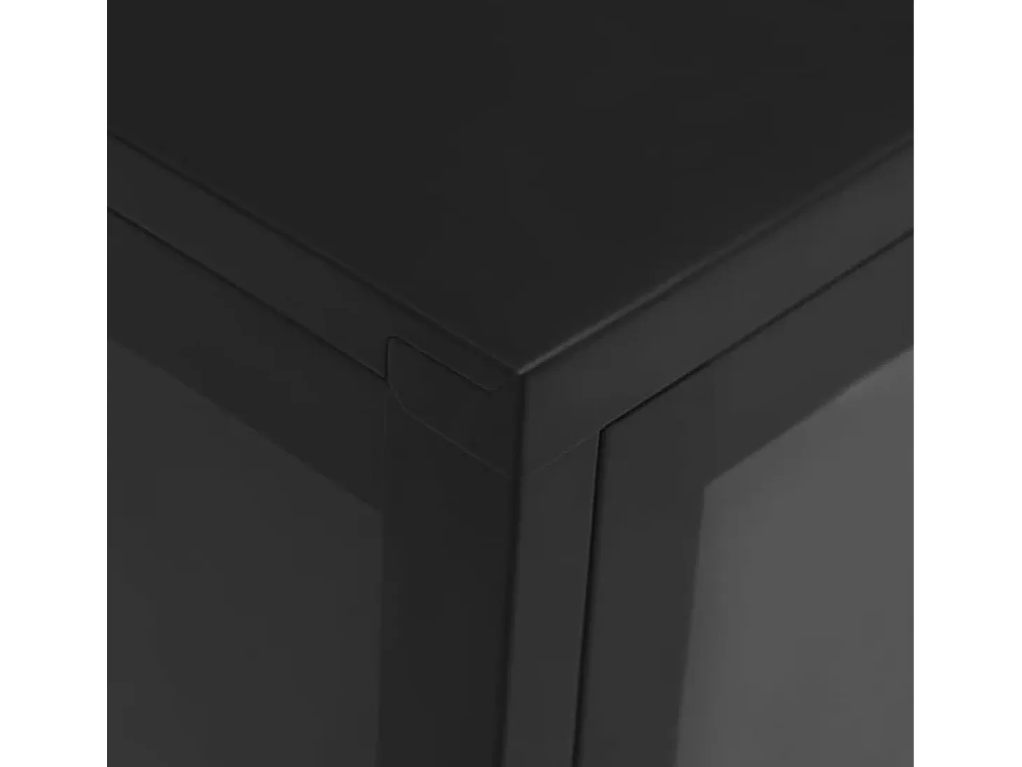 Aparador Negro 70x35x70 cm Acero y cristal