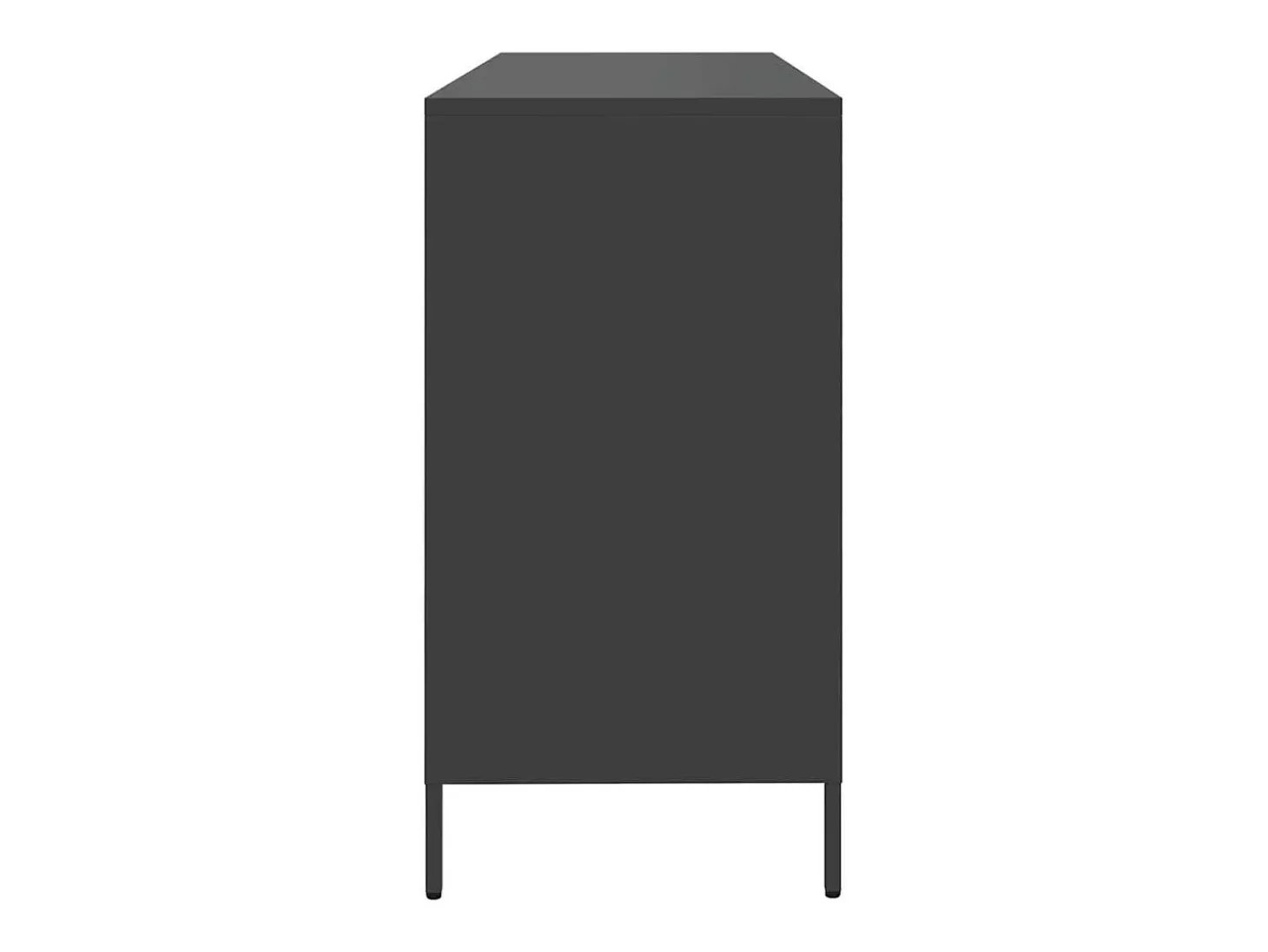 Aparador negro 135x39x73,5 cm acero laminado en frío