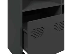 Aparador negro 135x39x73,5 cm acero laminado en frío