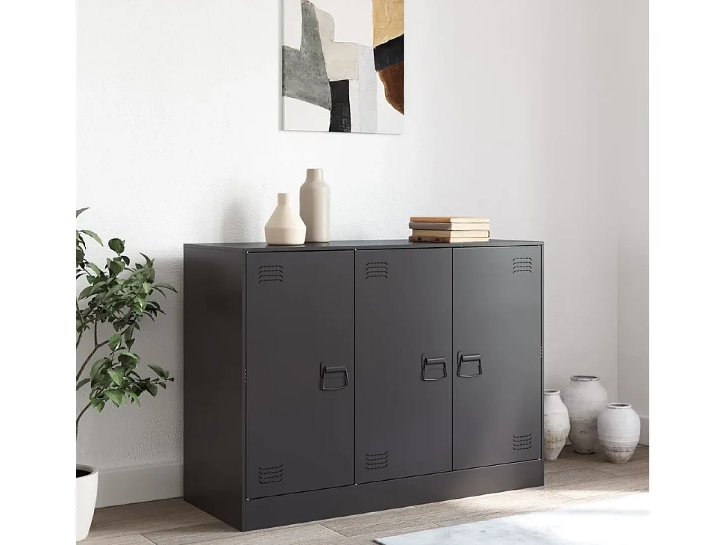 Aparador negro 99x39x73 cm acero