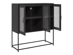 Aparador negro 100,5x39x107 cm acero laminado en frío