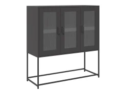 Aparador negro 100,5x39x107 cm acero laminado en frío