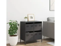 Aparador negro 68x39x73,5 cm acero laminado en frío