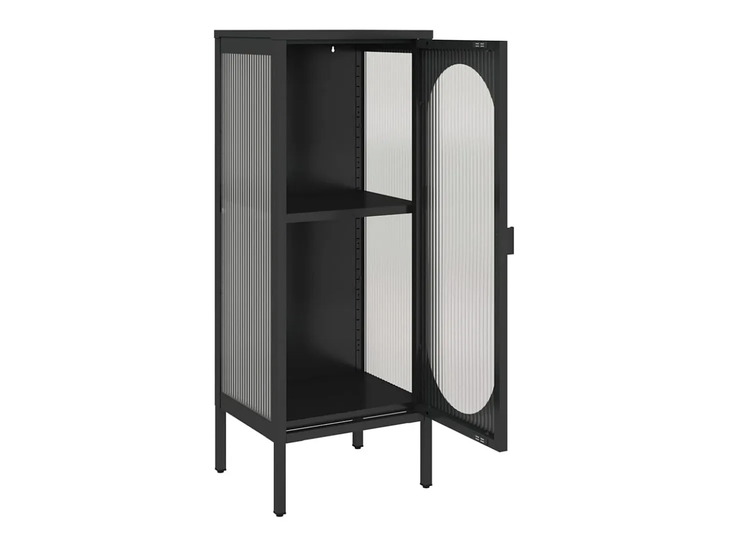 Aparador negro 40x35x105 cm cristal y acero