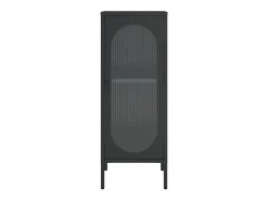 Aparador negro 40x35x105 cm cristal y acero