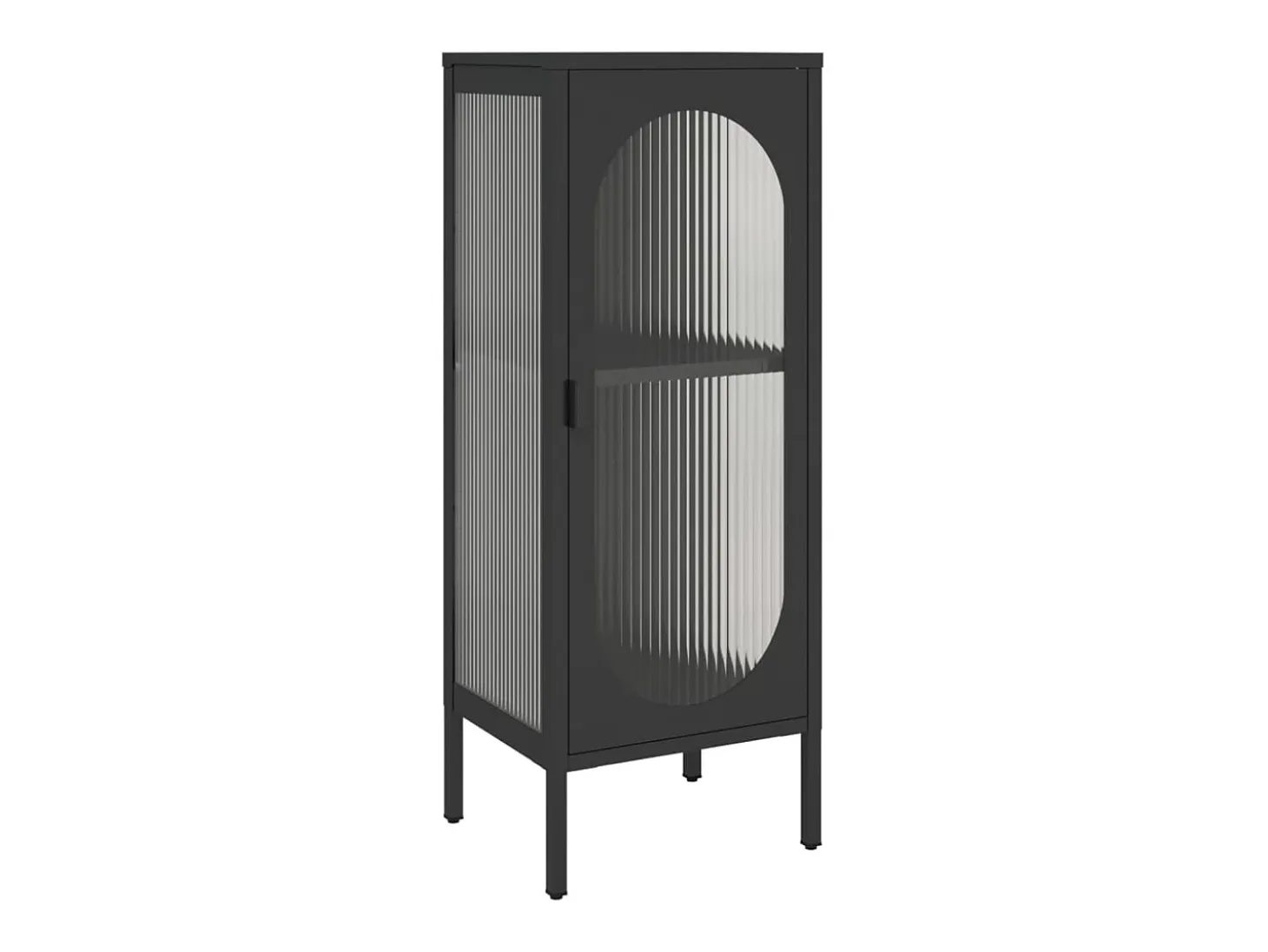 Aparador negro 40x35x105 cm cristal y acero