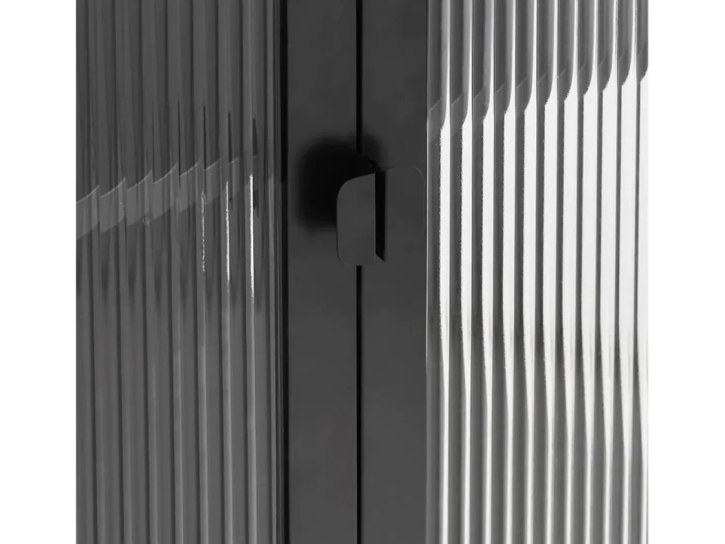 Aparador negro 75x35x105 cm cristal y acero