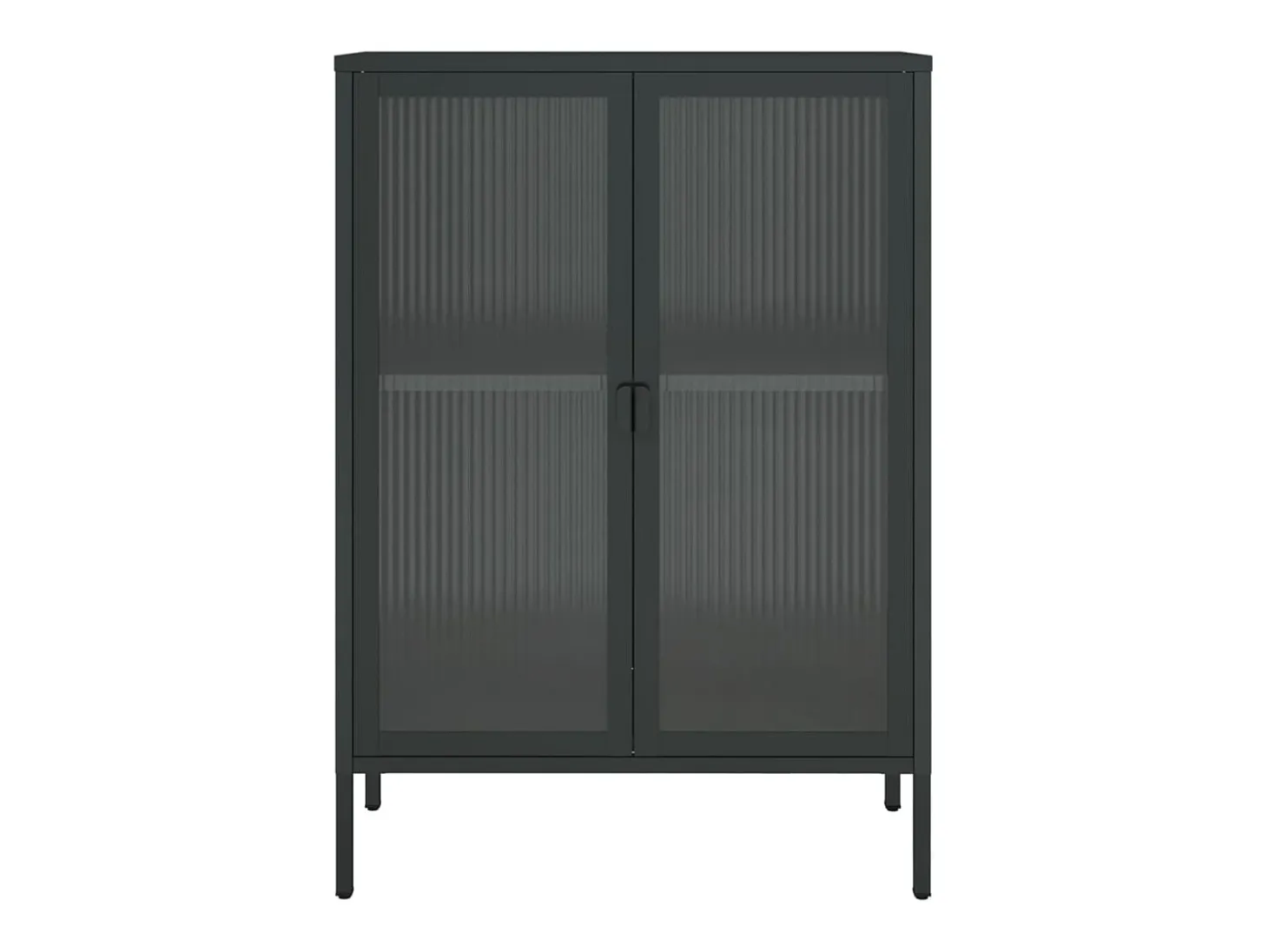 Aparador negro 75x35x105 cm cristal y acero