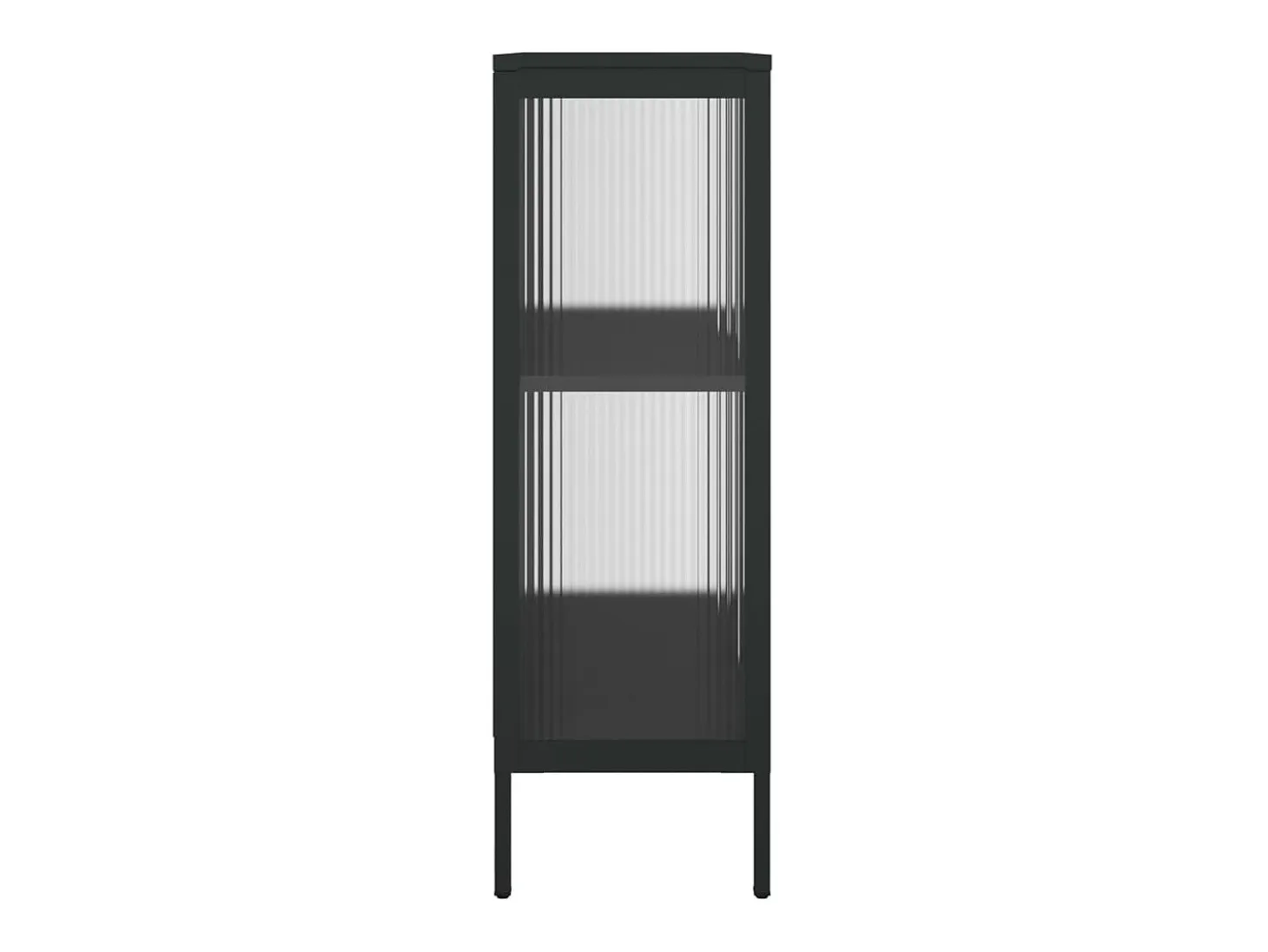 Aparador negro 75x35x105 cm cristal y acero