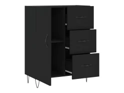 Aparador negro 69,5x34x90 cm madera de ingeniería