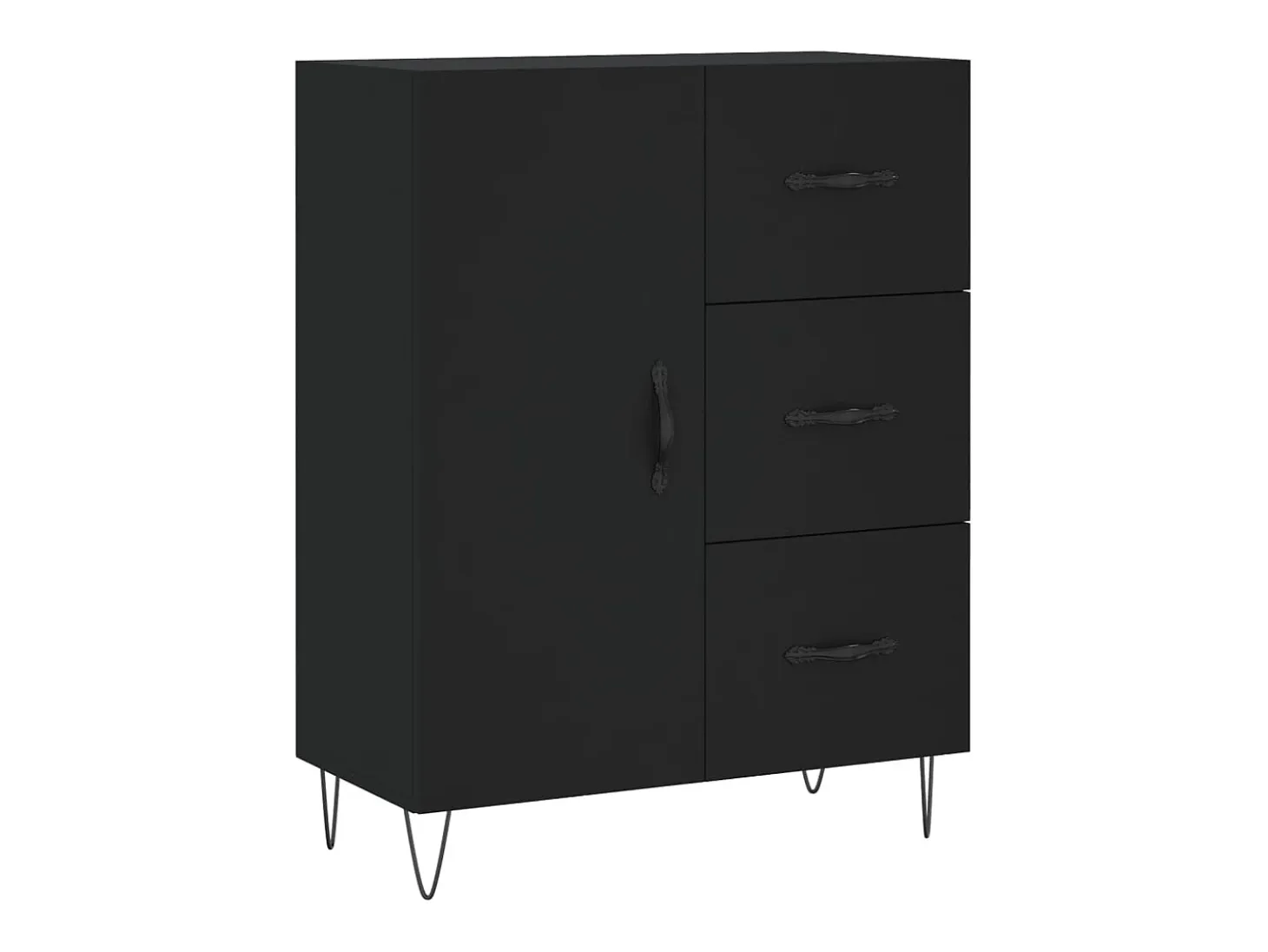 Aparador negro 69,5x34x90 cm madera de ingeniería