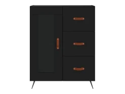 Aparador negro 69,5x34x90 cm madera de ingeniería