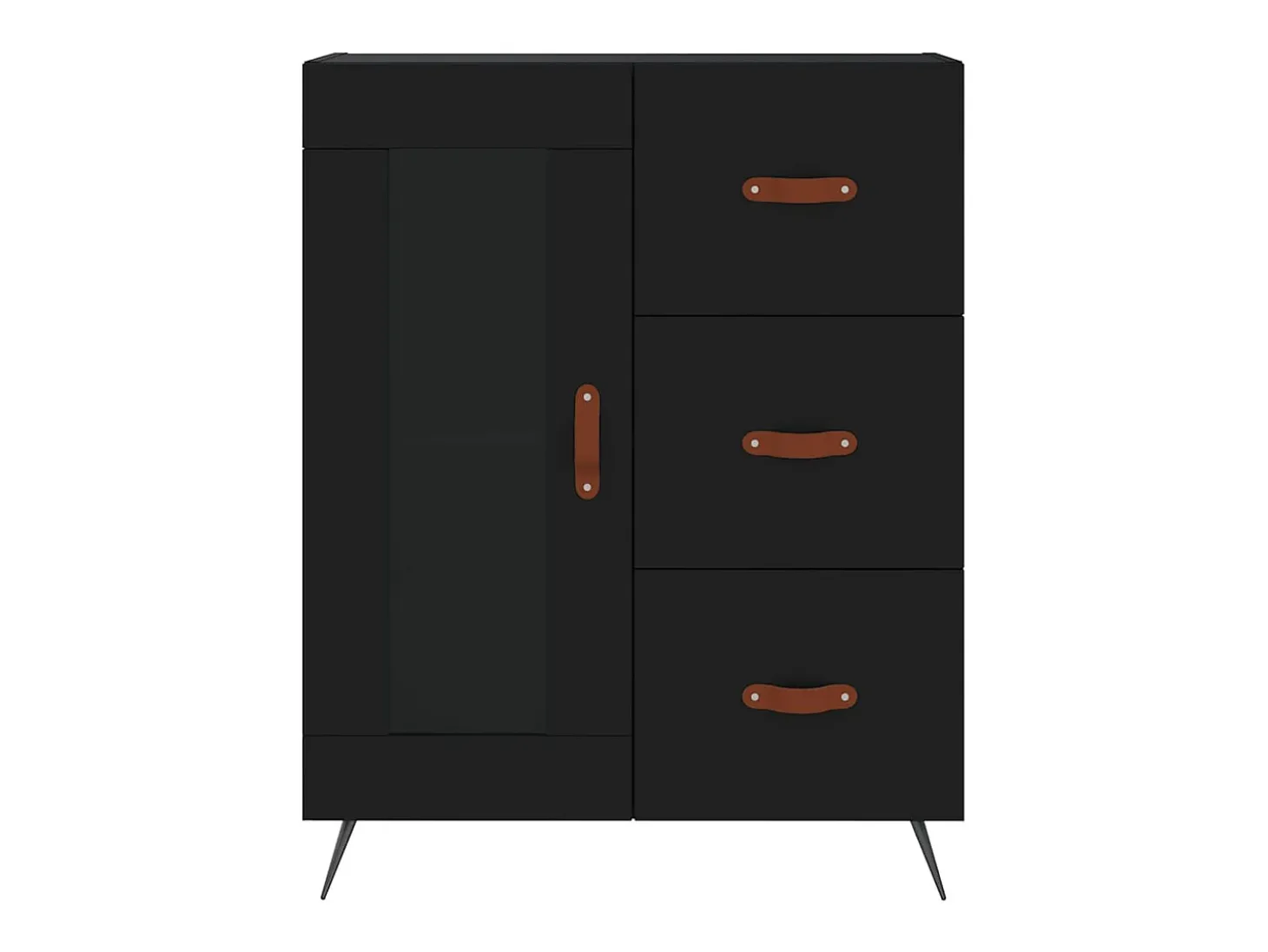Aparador negro 69,5x34x90 cm madera de ingeniería