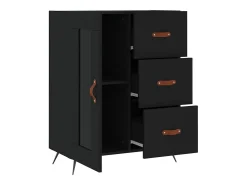 Aparador negro 69,5x34x90 cm madera de ingeniería