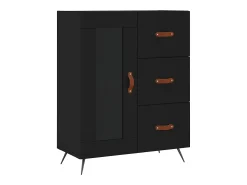 Aparador negro 69,5x34x90 cm madera de ingeniería