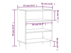Aparador negro 57x35x70 cm madera de ingeniería