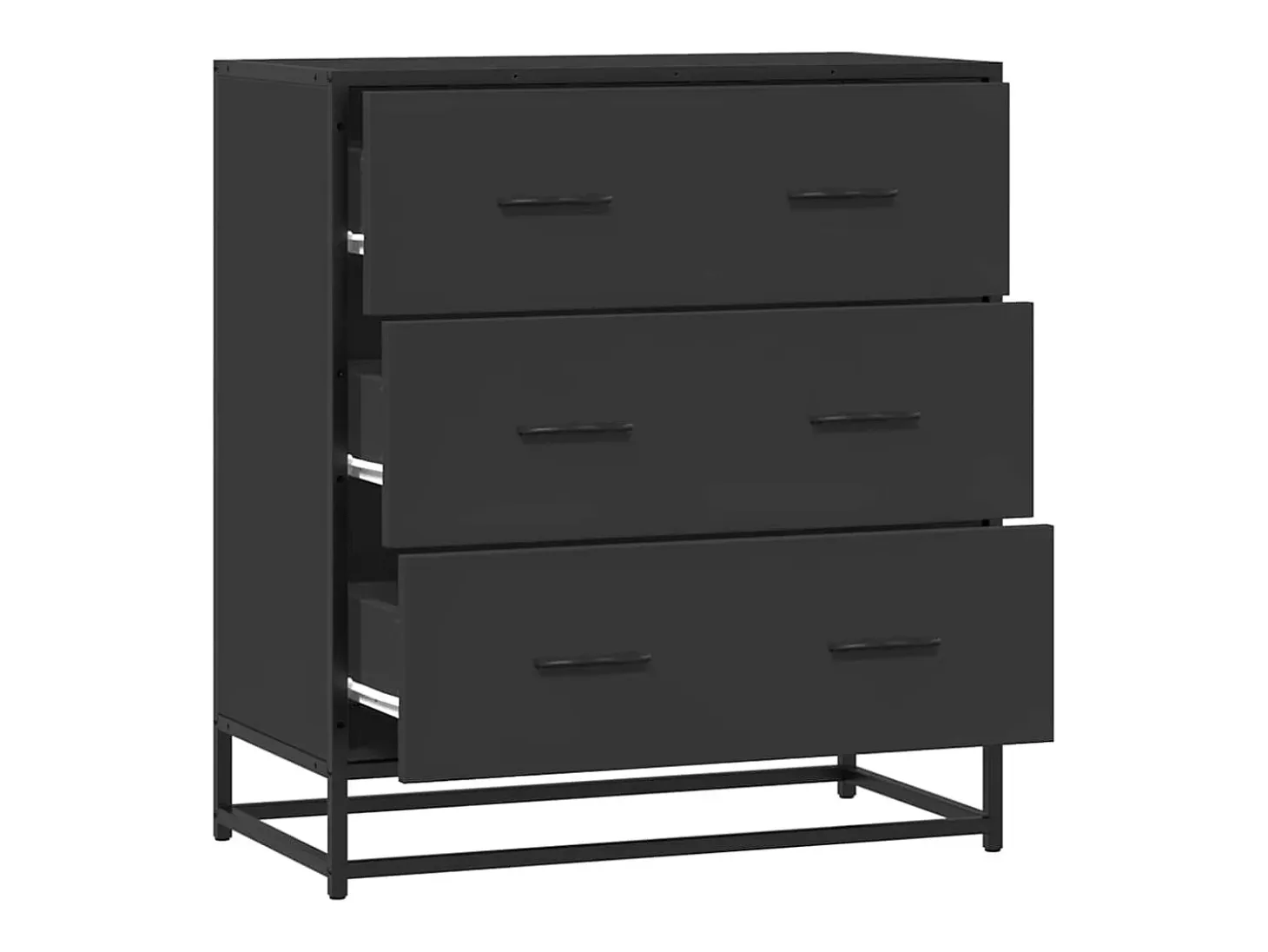 Aparador negro 68x35x76 cm madera contrachapada y metal