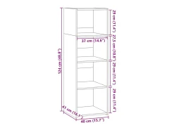 Aparador negro 40x41x124 cm madera contrachapada