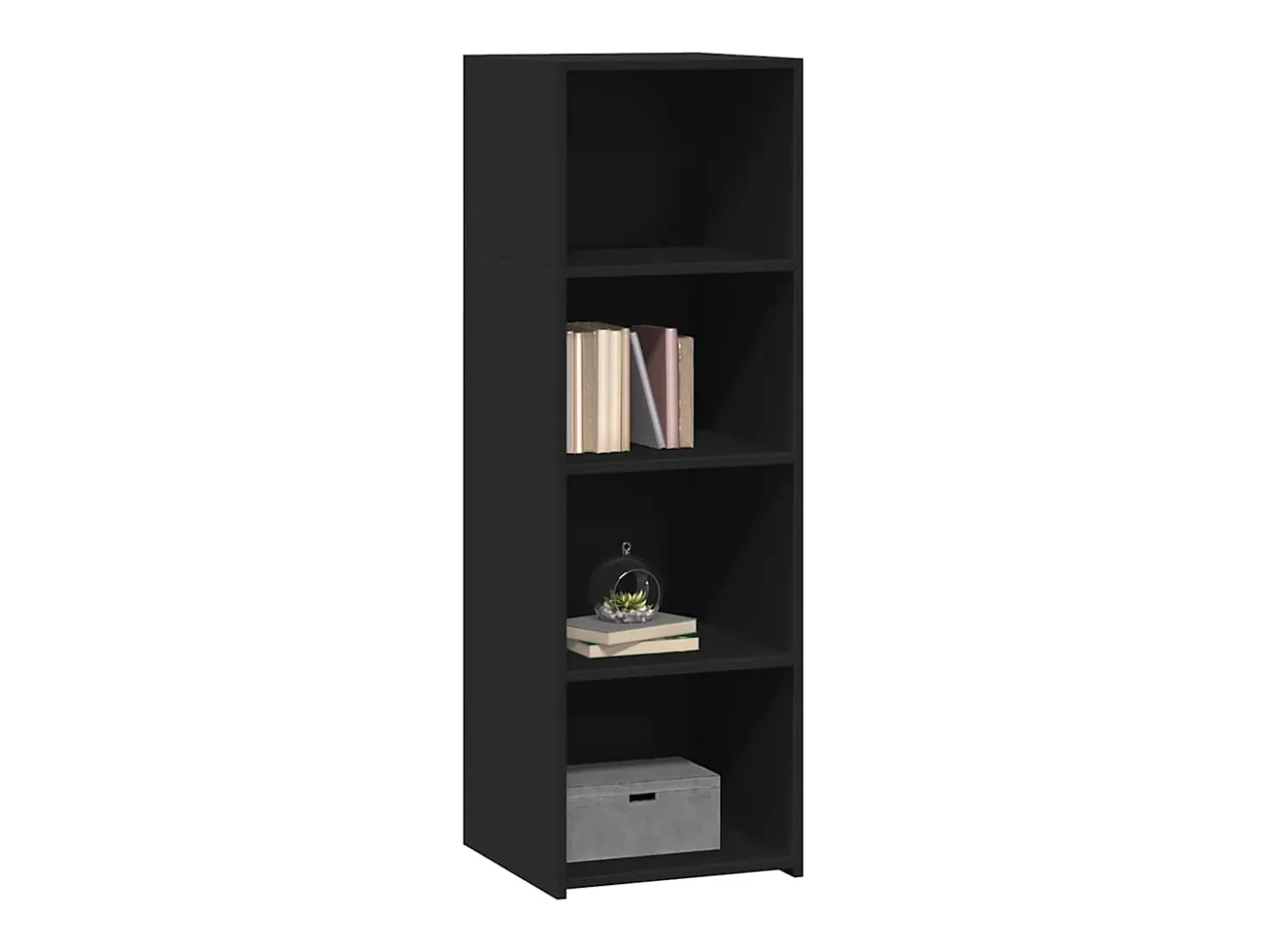 Aparador negro 40x41x124 cm madera contrachapada