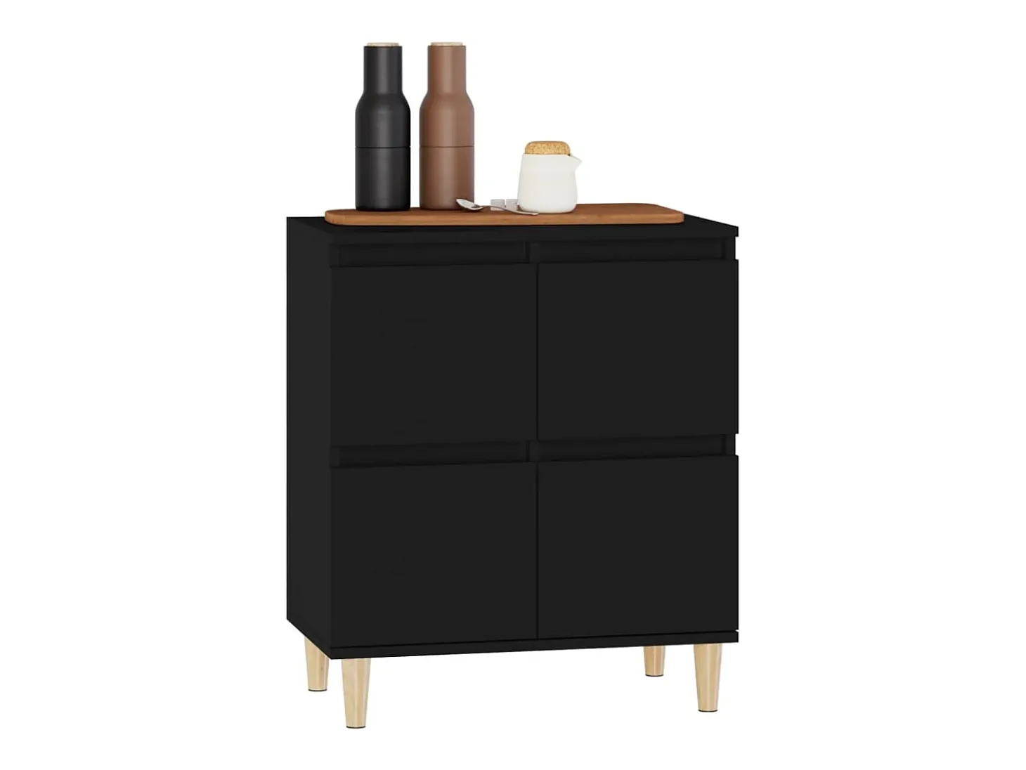 Aparador negro 60x35x70 cm Madera de ingeniería