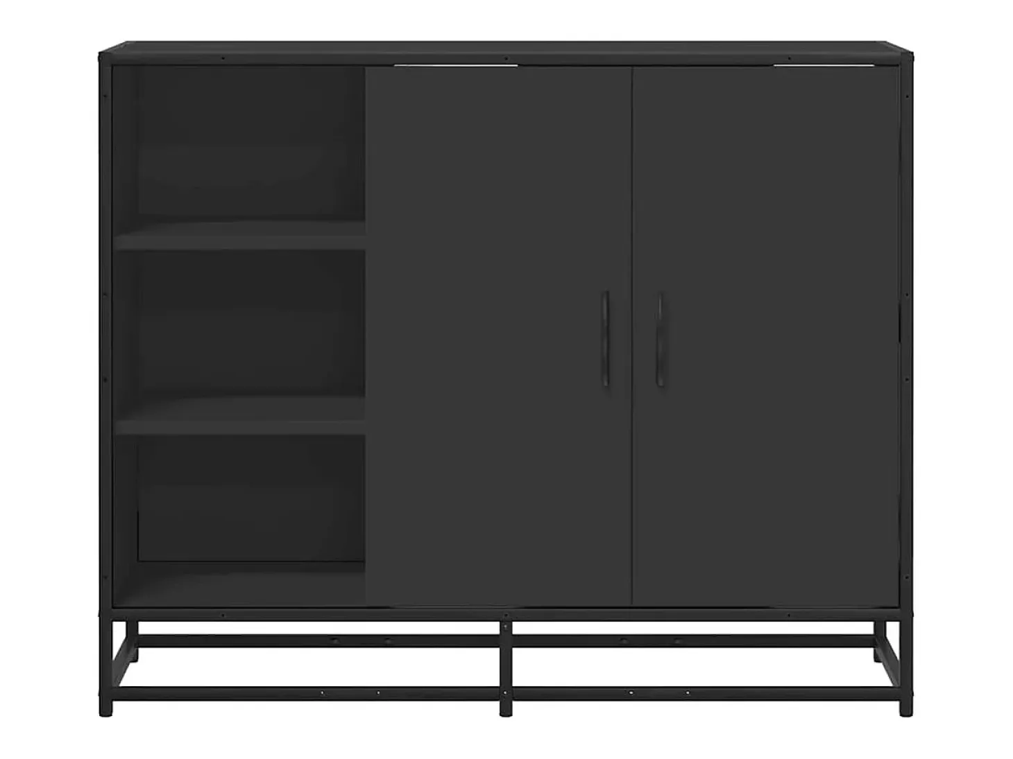 Aparador negro 92x35x76 cm madera contrachapada