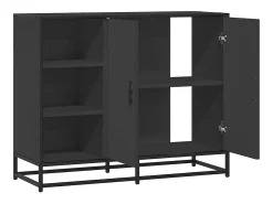 Aparador negro 92x35x76 cm madera contrachapada