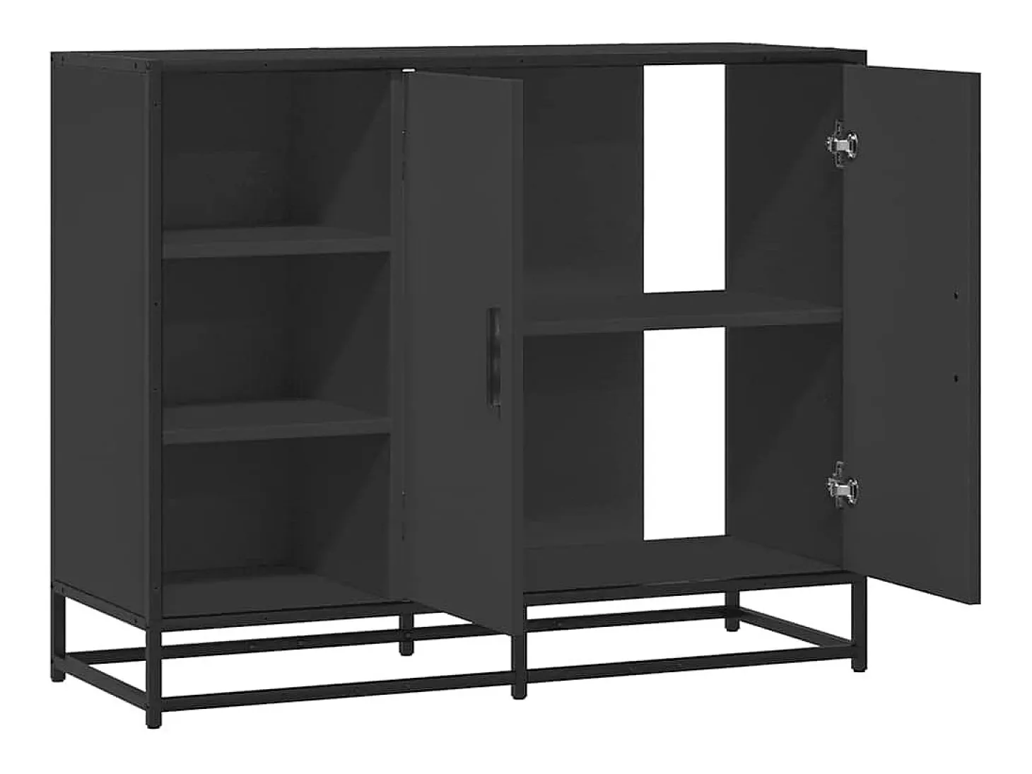Aparador negro 92x35x76 cm madera contrachapada