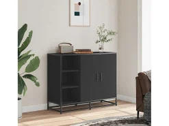 Aparador negro 92x35x76 cm madera contrachapada