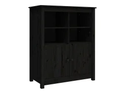 Aparador Negro 83x41,5x100 cm Madera Maciza de Pino