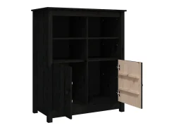 Aparador Negro 83x41,5x100 cm Madera Maciza de Pino