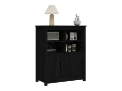 Aparador Negro 83x41,5x100 cm Madera Maciza de Pino