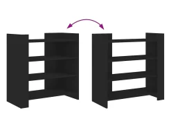 Aparador negro 73,5x35x75 cm madera de ingeniería